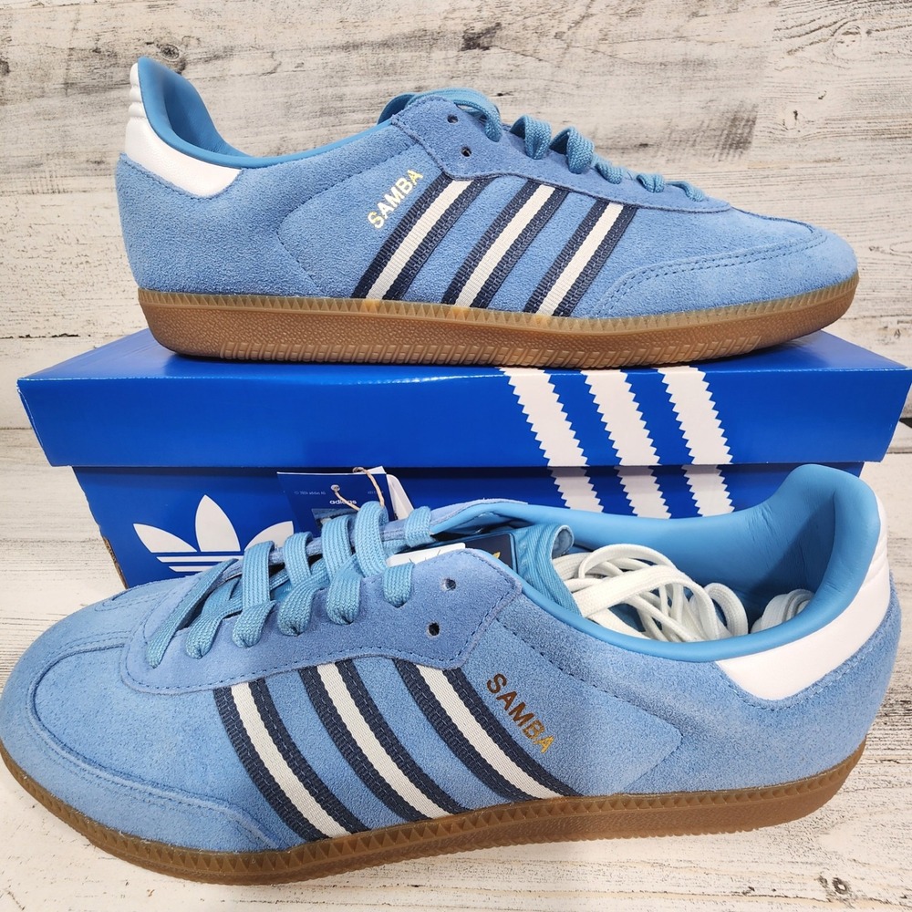Adidas Samba OG Men 11 Light Blue FIFA World Cup Suede Sneakers IH6827 NWB